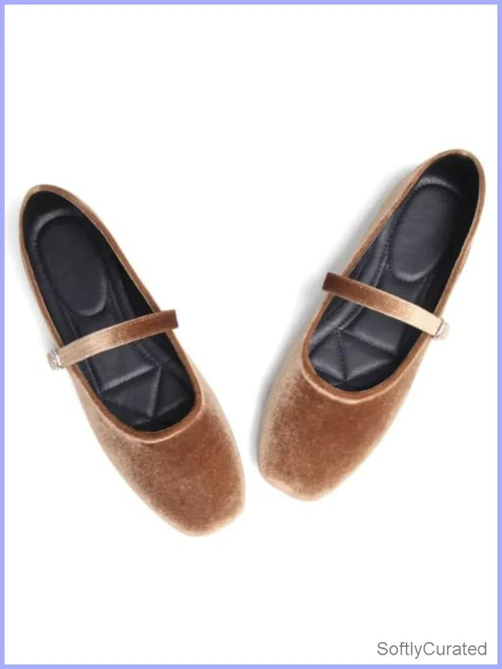 Mary Jane Square Toe Ankle Strap Ballet Flats Leather Satin Women's